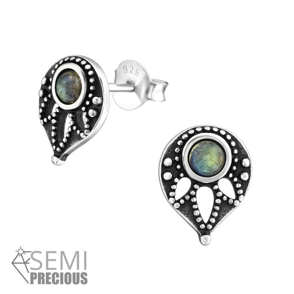 Sterling Silver Genuine Labradorite Earrings Natural Gemstones